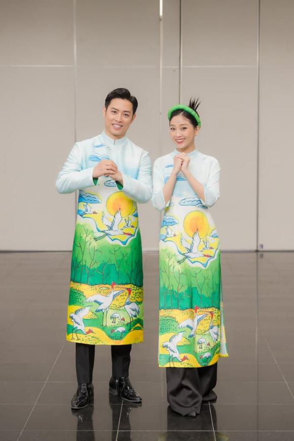 Mc vtv,hoa hậu ngọc hân,áo dài ngọc hân,sao việt